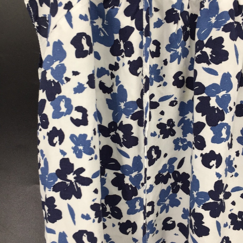 GAP black & blue floral prink tie front popover top preppy classic coastal M - Picture 6 of 14